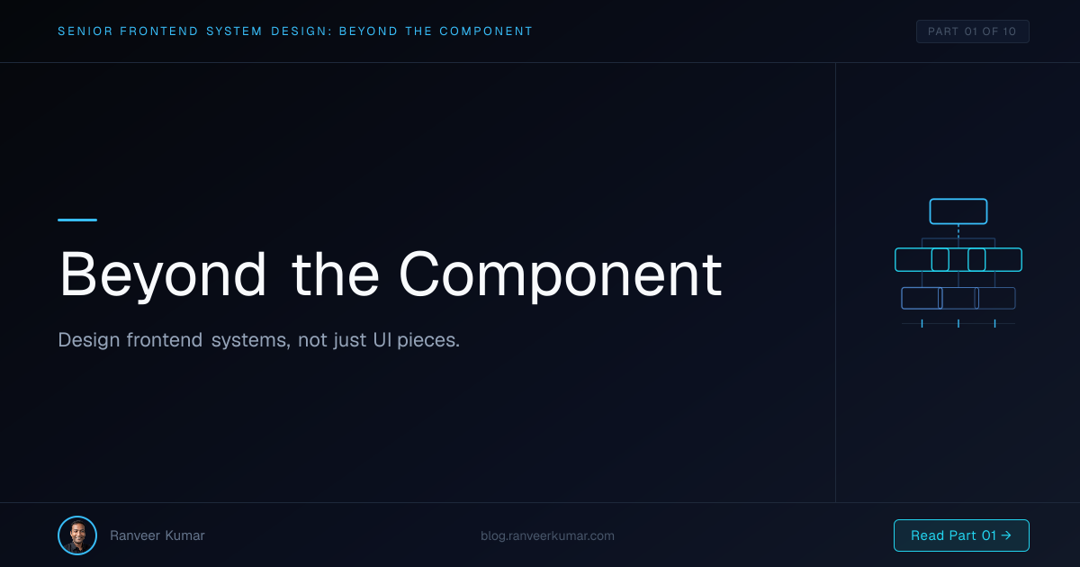 Senior Frontend System Design: Beyond the Component | Ranveer Kumar Blog